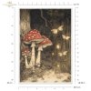 Papier morwowy decoupage FPA3014 seria Czary Alicji - Alicja, karty, szachy, grzyby, muchomory, kot, oczy kota, mroczny las,   świetliki, baśniowe kompozycje